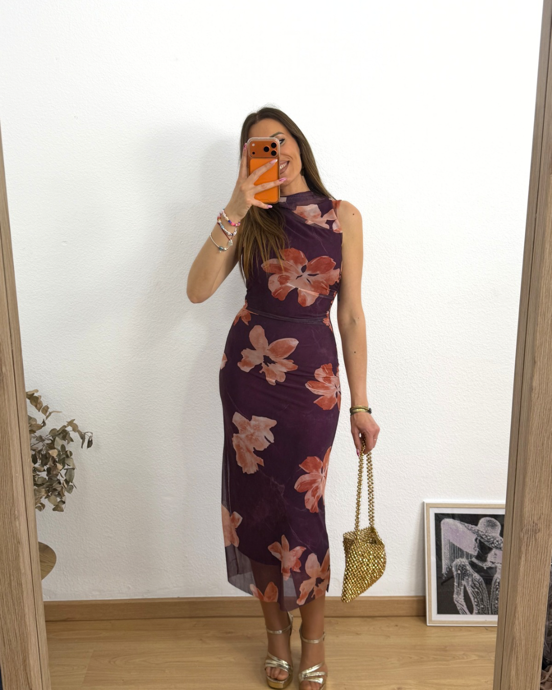 Vestido Floral Berenjena