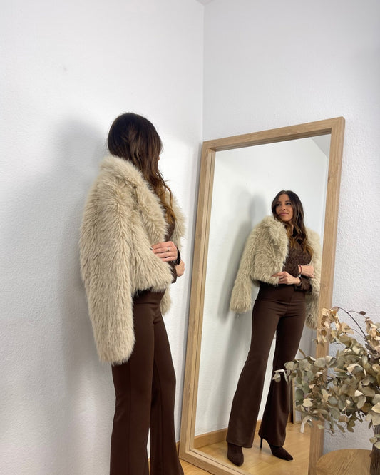 Abrigo Peluche Beige