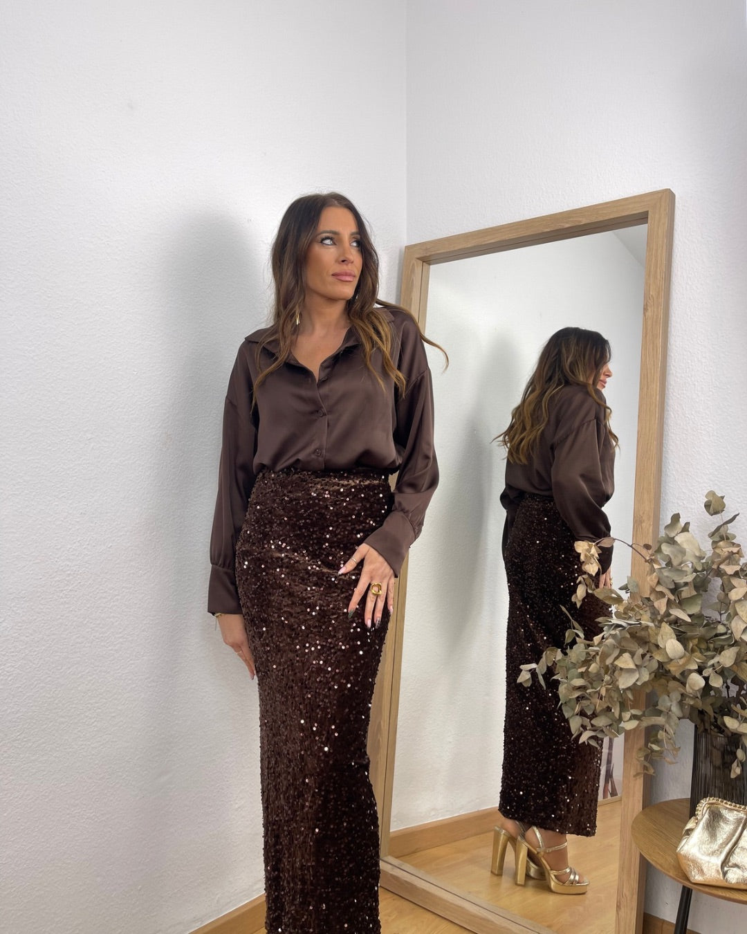 Falda Atenas Marrón