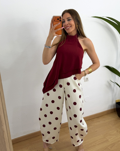 Pantalón Lunar Burdeos
