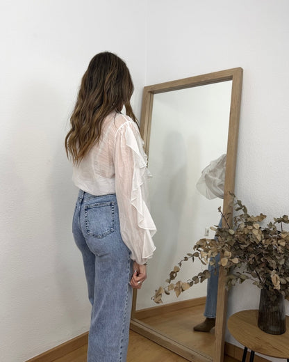 Blusa Volantes Blanca