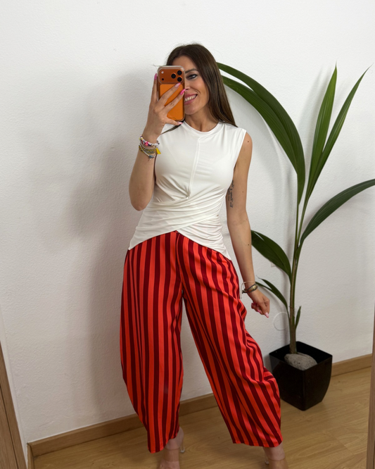 Pantalón Gina Granate/Coral