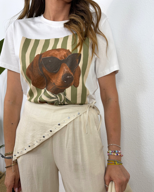 Camiseta Perro Verde