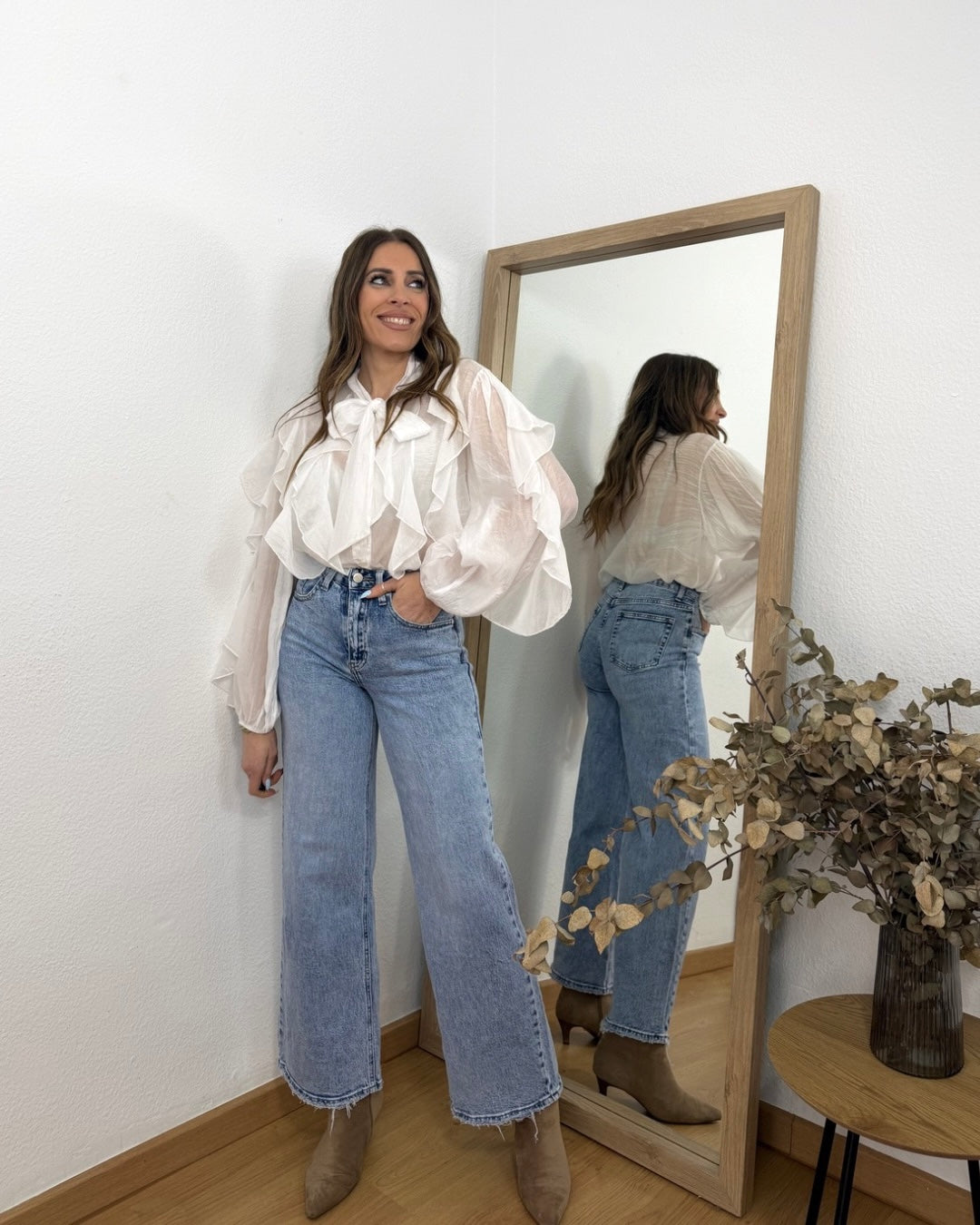 Blusa Volantes Blanca