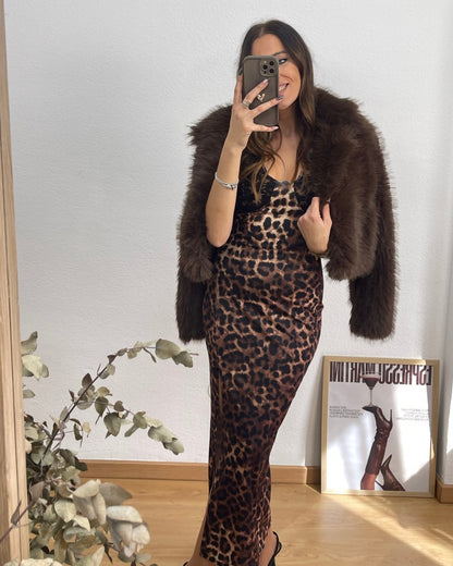 Abrigo Peluche Marrón