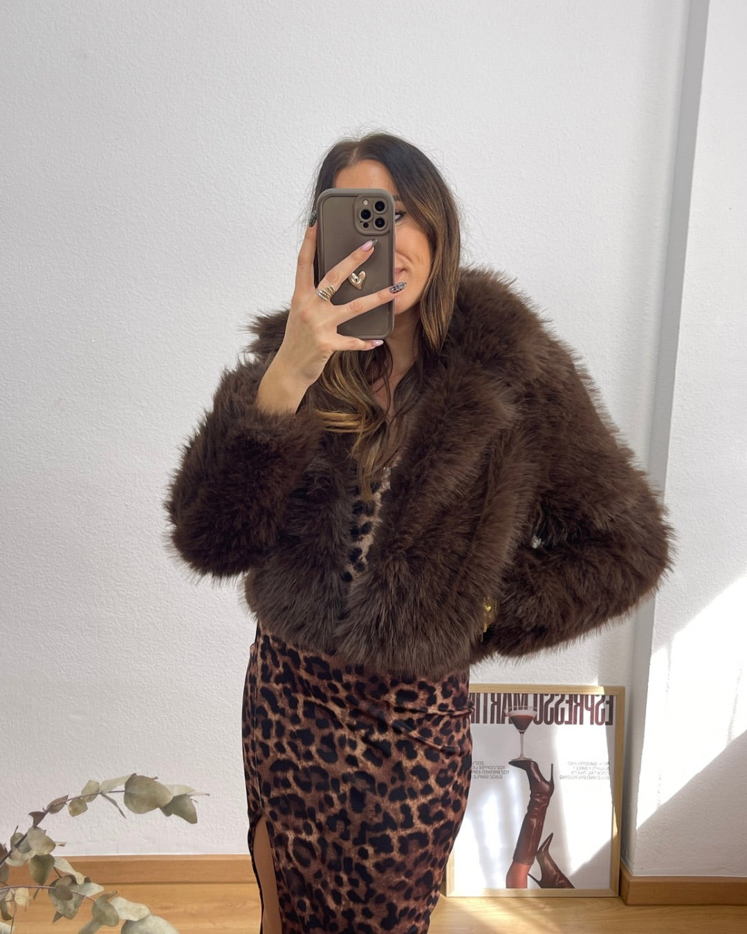 Abrigo Peluche Marrón