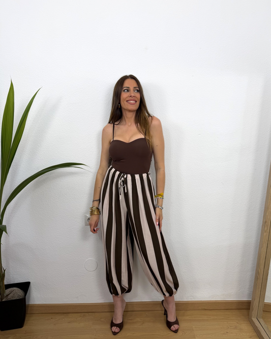 Pantalón Yasmín Marrón/Beige