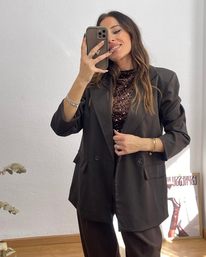Blazer Cruzada Marrón