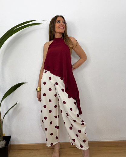 Pantalón Lunar Burdeos