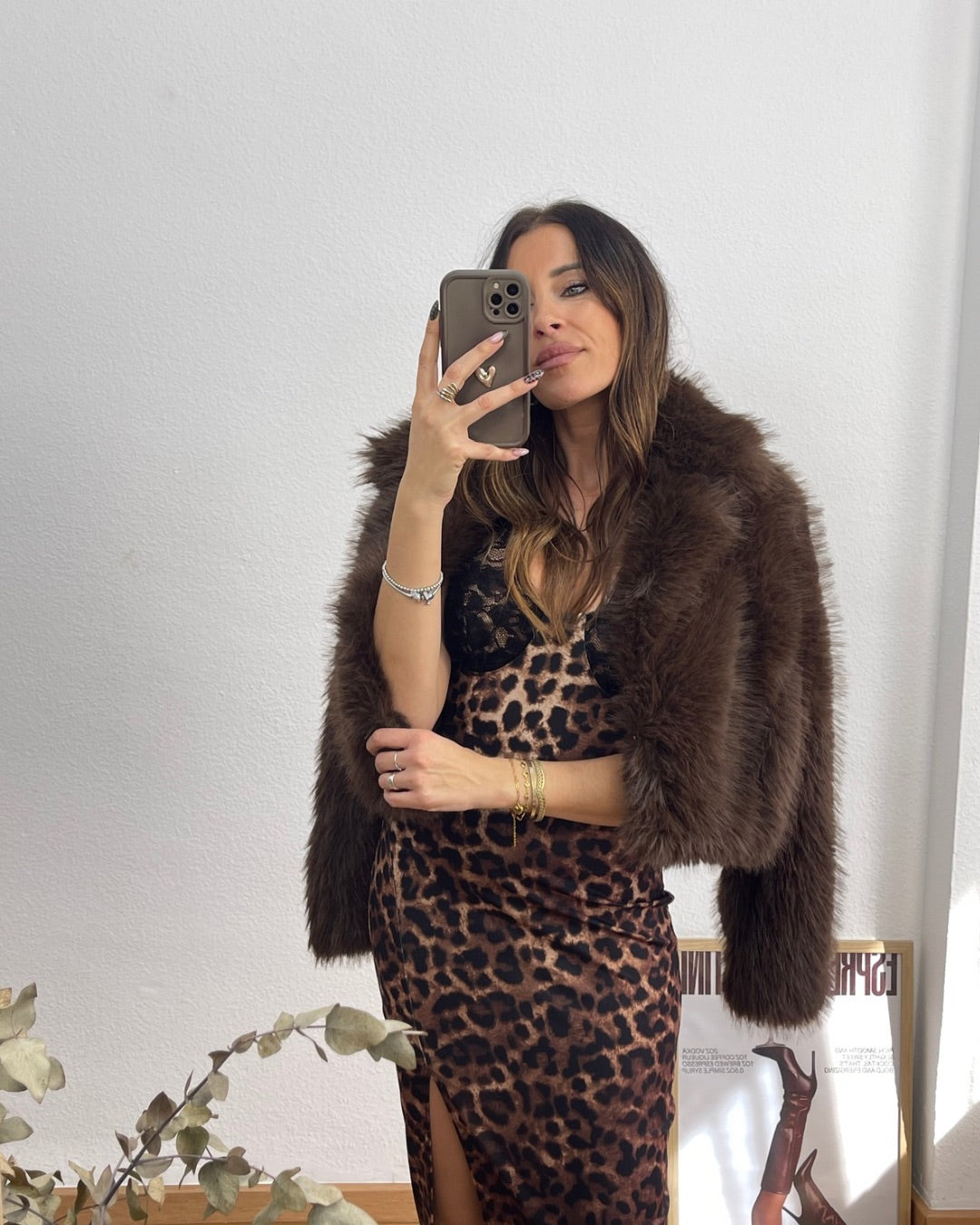 Abrigo Peluche Marrón