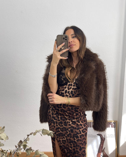 Abrigo Peluche Marrón