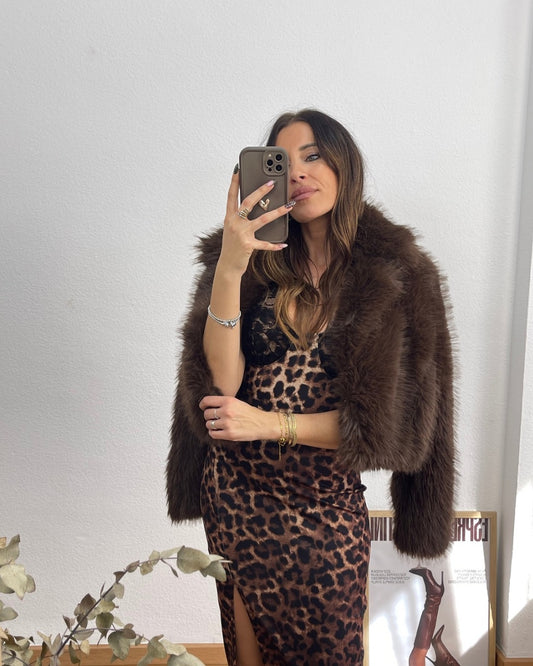 Abrigo Peluche Marrón