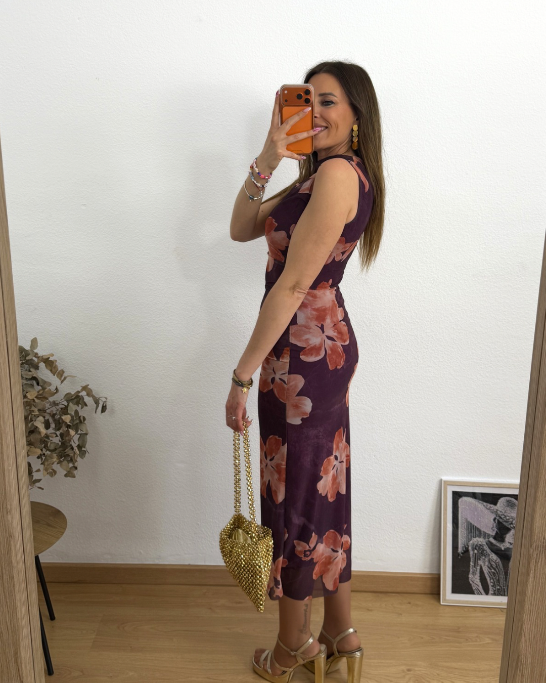 Vestido Floral Berenjena