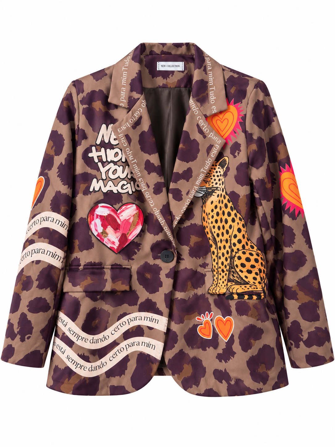 Blazer Leopardo Burdeos