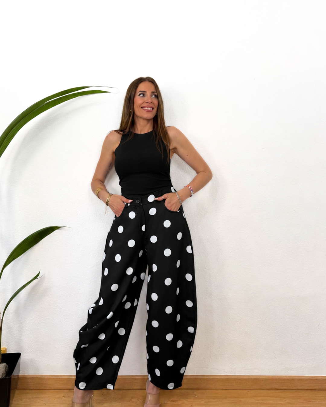 Pantalón Lunar Negro/Blanco