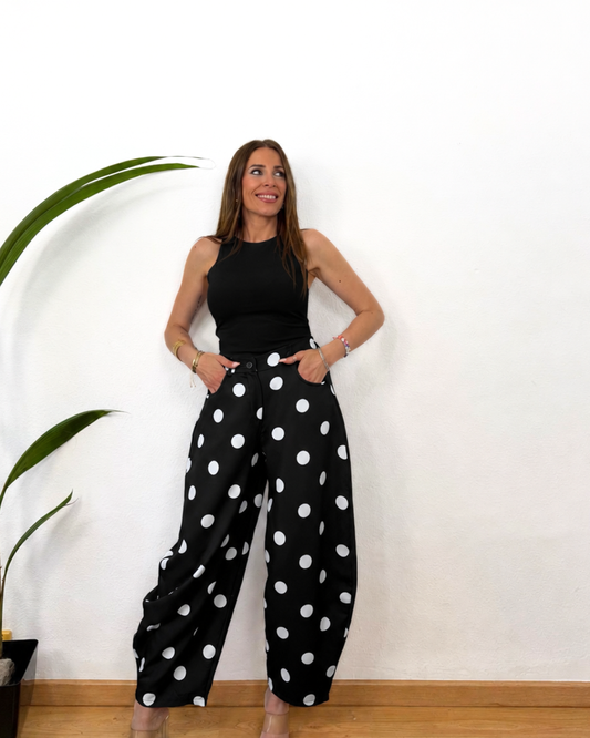 Pantalón Lunar Negro/Blanco